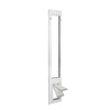 White patio door insert with a pet door.