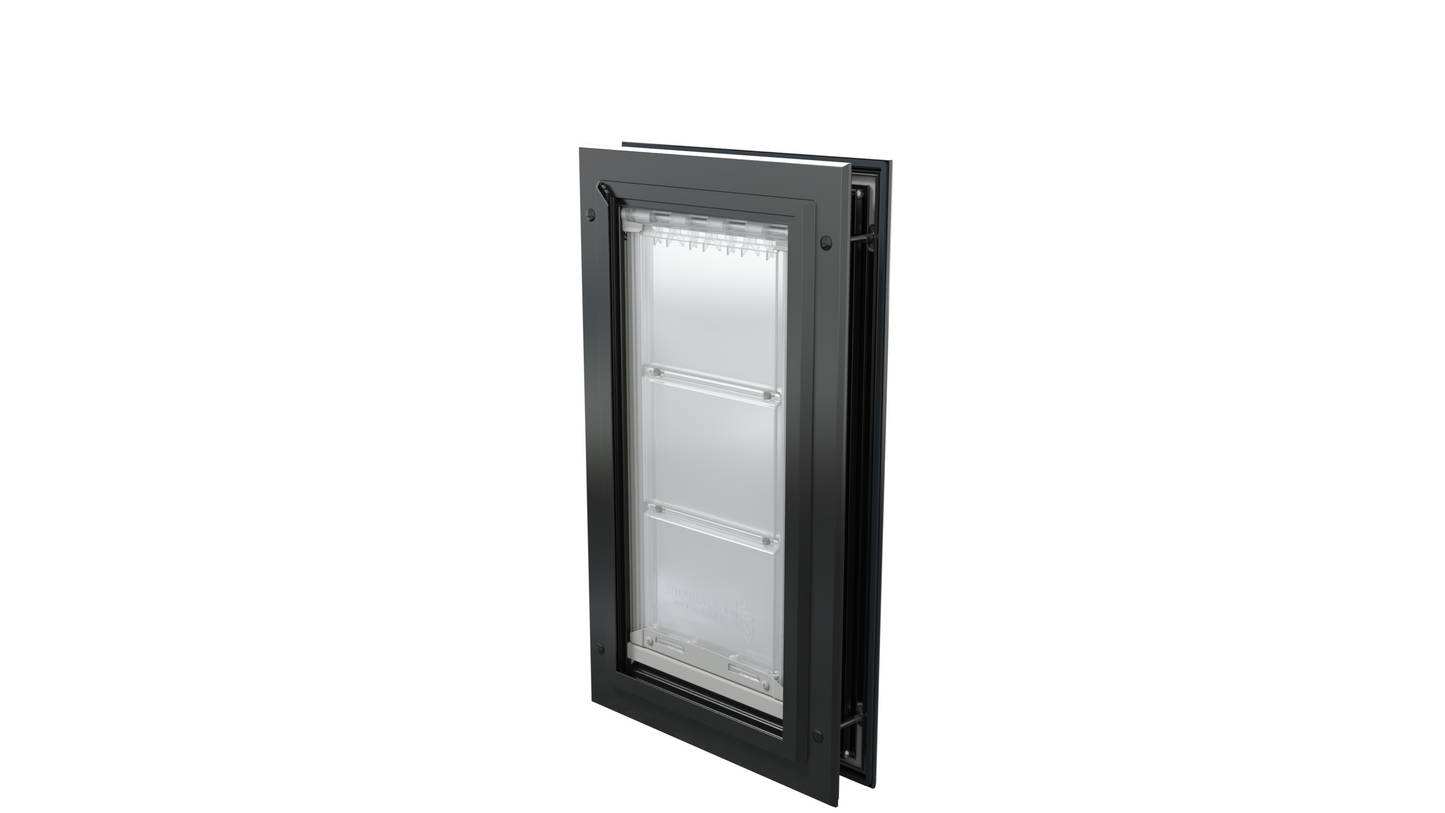 Closed black Endura Flap medium single flap, angled.