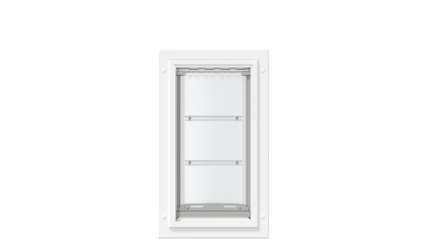 Front view of the white Endura Flap medium single flap.