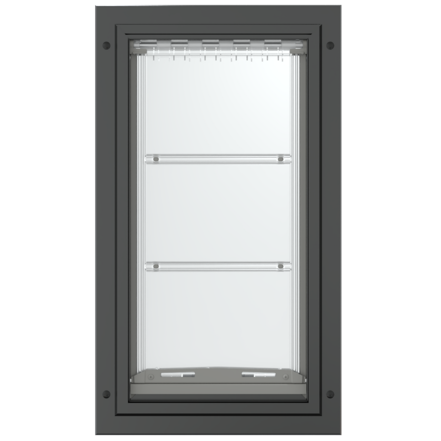 Black Endura Flap single flap, front. Energy efficient dog door.