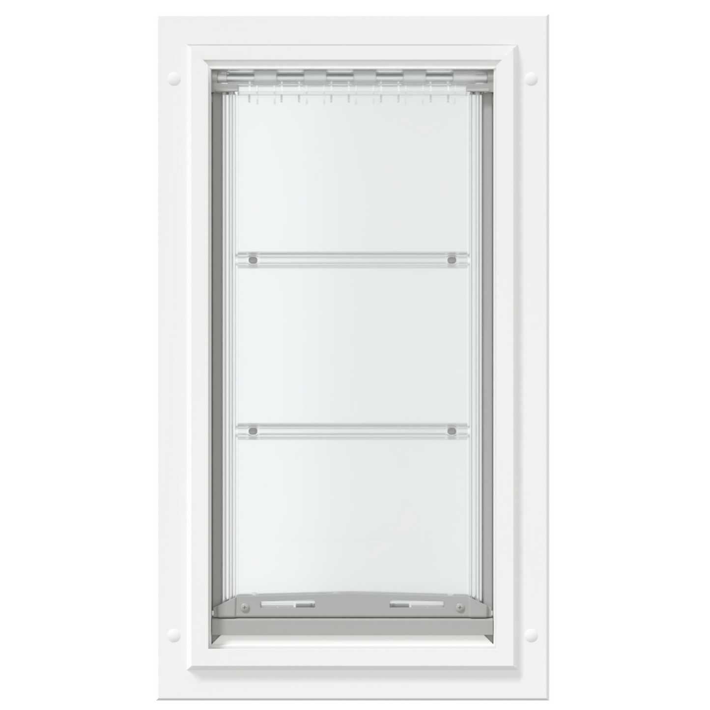 White Endura Flap single flap, closed, front.