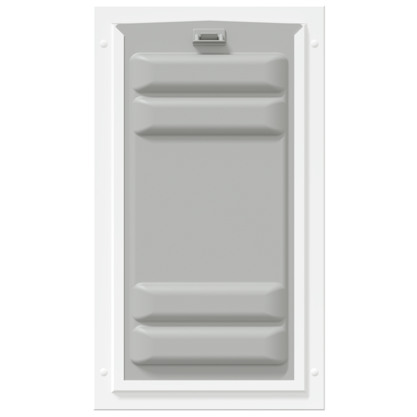 White Endura Flap single flap with lock, front.