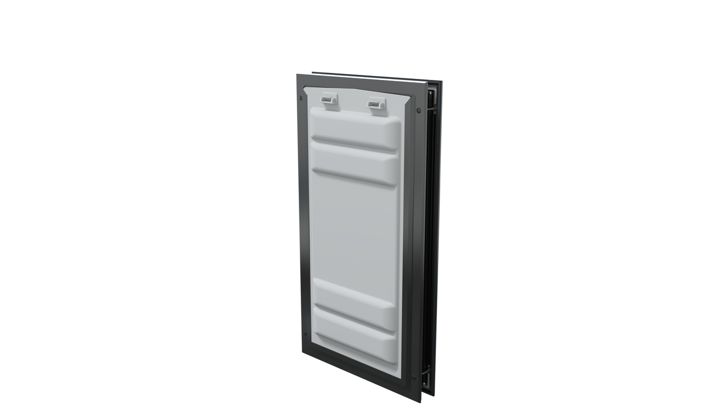 Locked black Endura Flap XL single flap, angled secure.