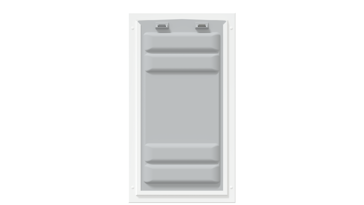 Locked front of the white Endura Flap XL single flap.