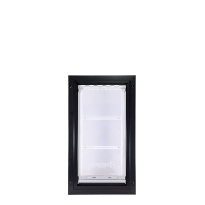 A black-framed Endura Flap pet door.
