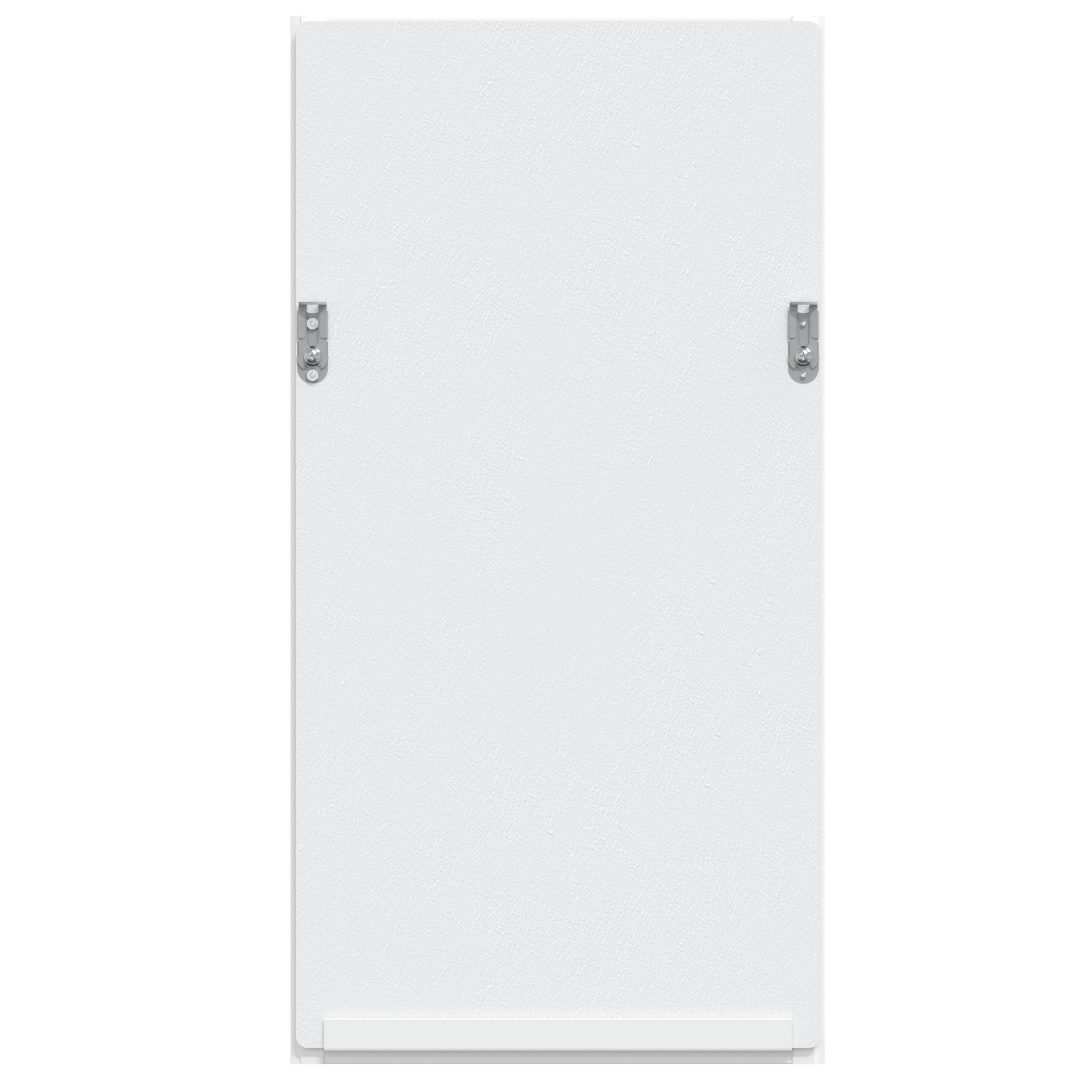 Rectangular white panel with mounting brackets.