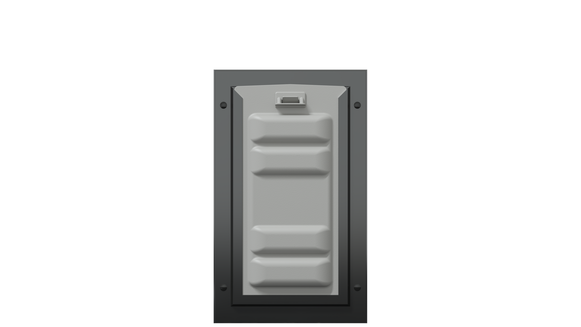 Locked front view of the black Endura Flap single cat door.