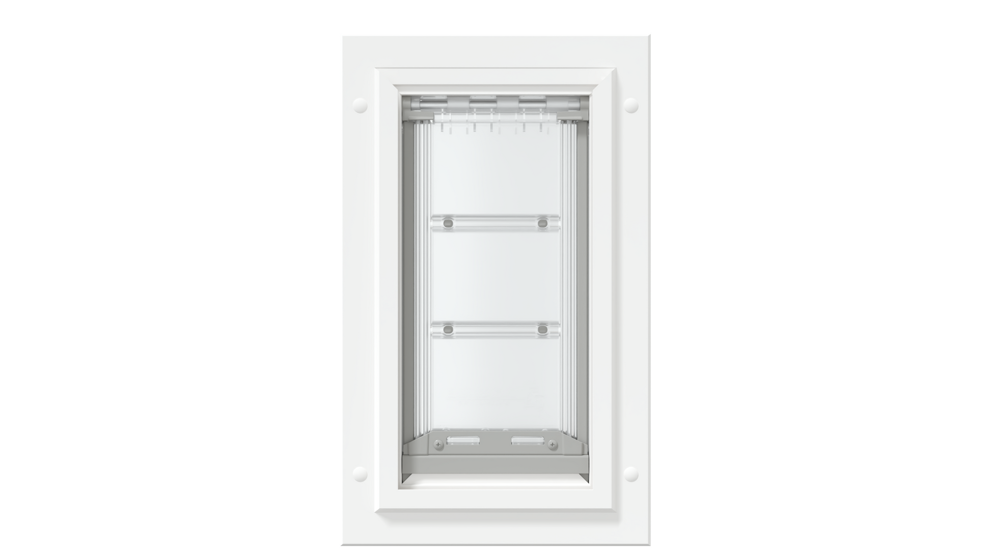 White Endura Flap single flap, front. Durable cat door.