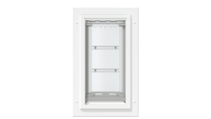 White Endura Flap single flap, front. Durable cat door.