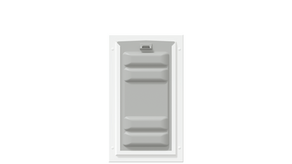 Locked front view of the white Endura Flap medium dog door.