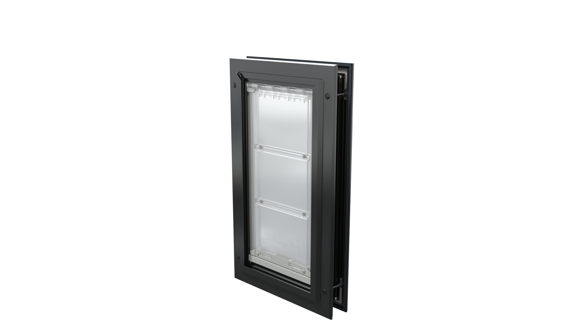 Closed black Endura Flap medium single flap, angled.