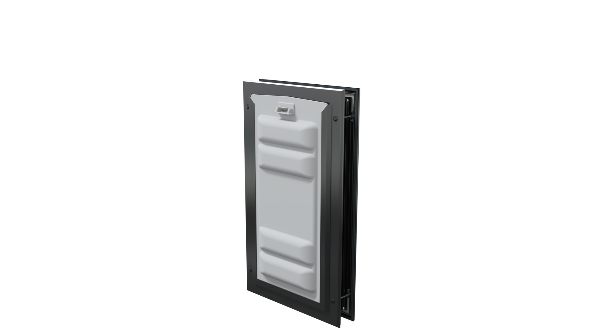 Locked black Endura Flap medium single flap, angled.