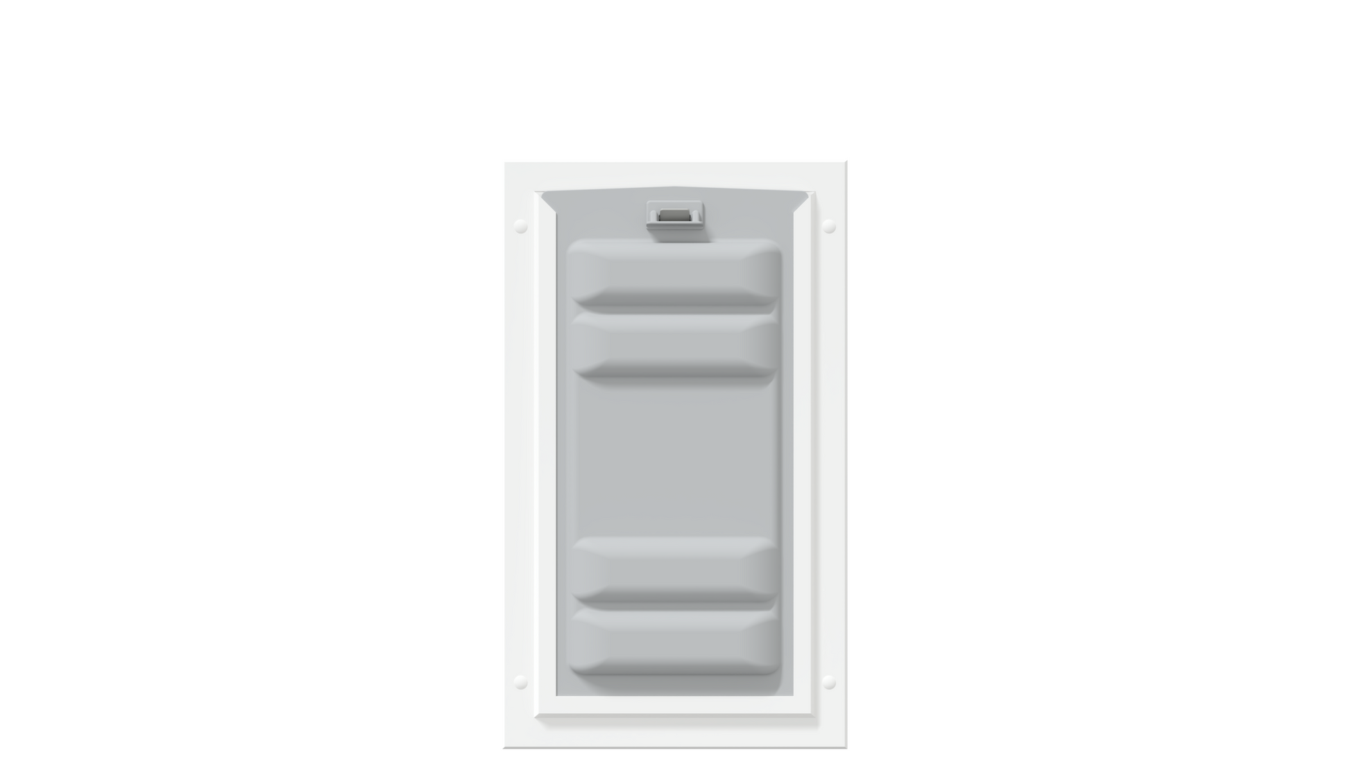 Locked front of the white Endura Flap medium single flap.