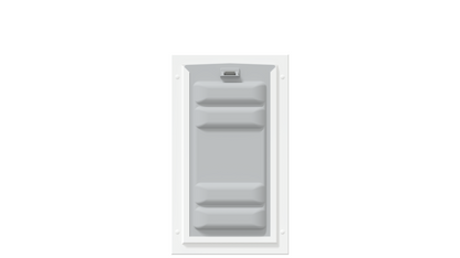Locked front of the white Endura Flap medium single flap.