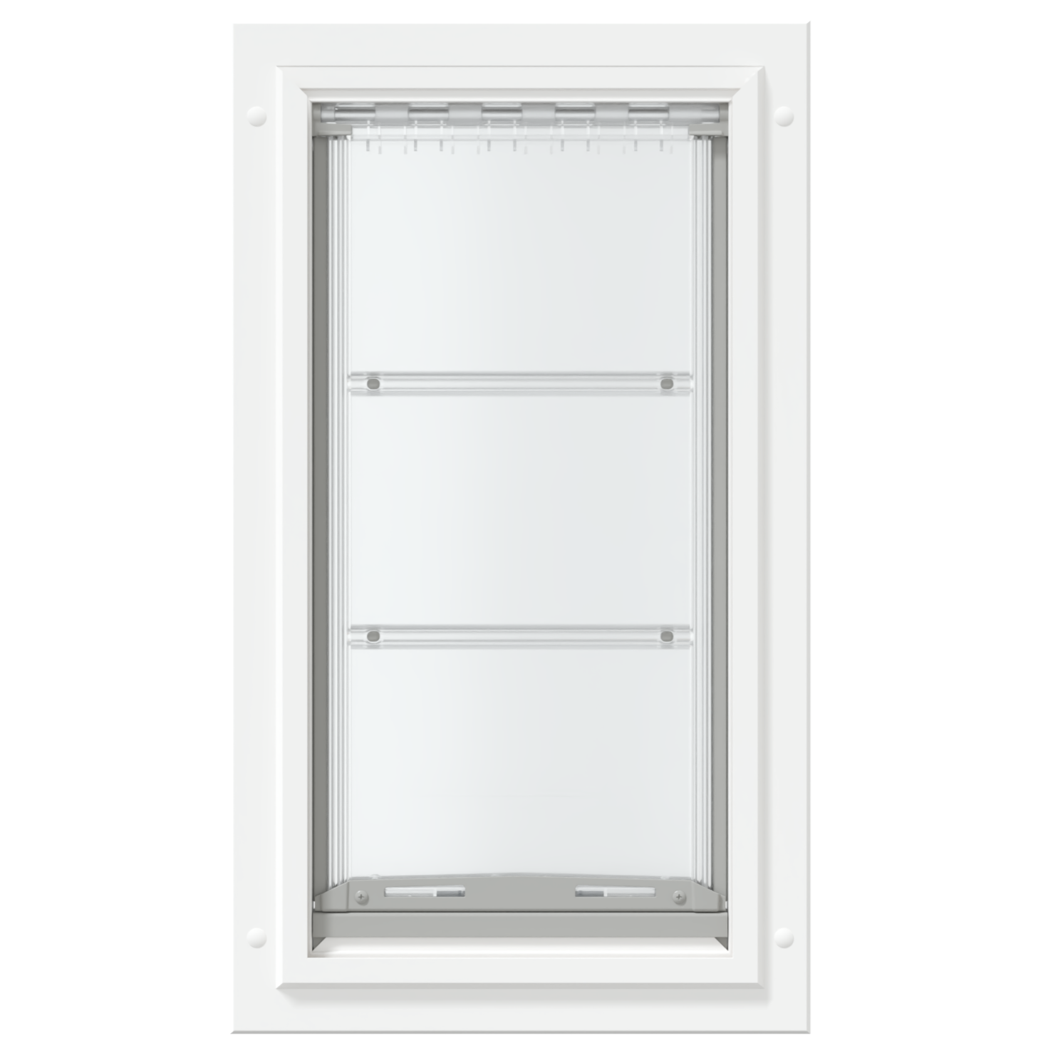 White Endura Flap single flap, closed, front.