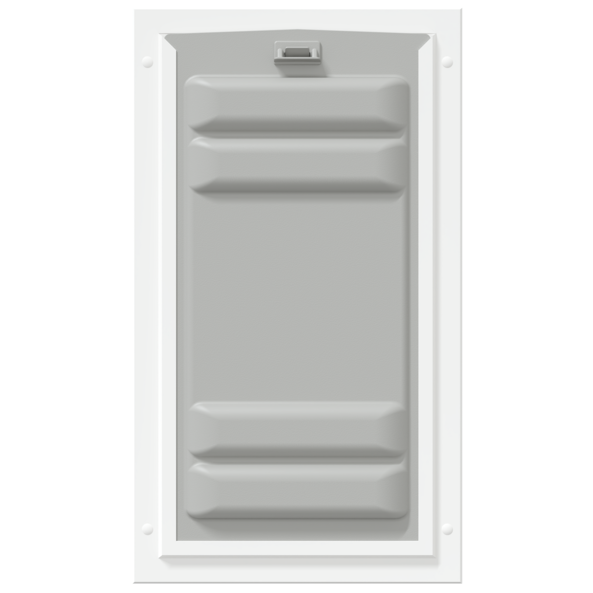 White Endura Flap single flap with lock, front.