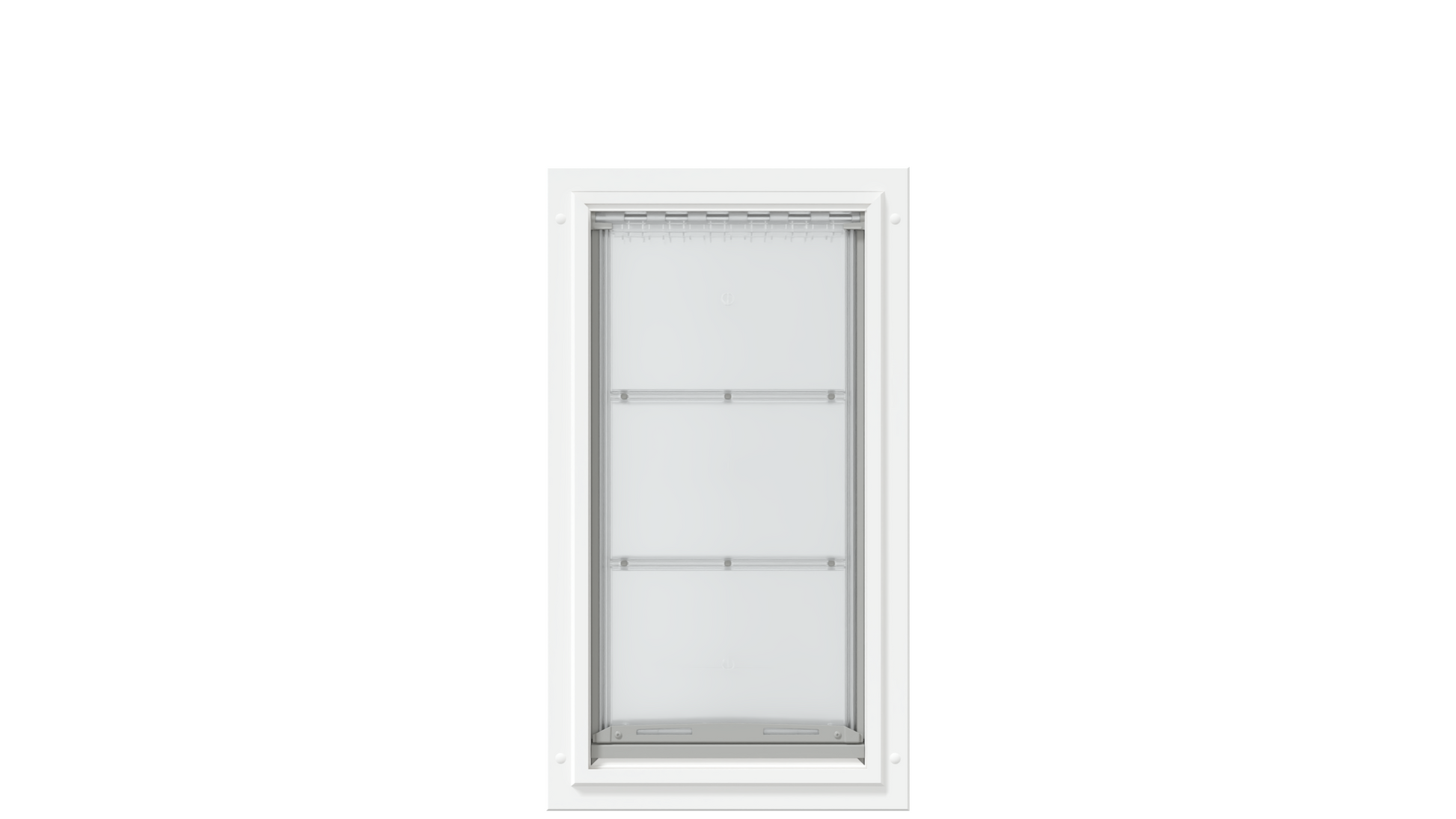 Front view of the white Endura Flap extra large door.