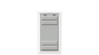 Locked front view of the white Endura Flap extra large door.