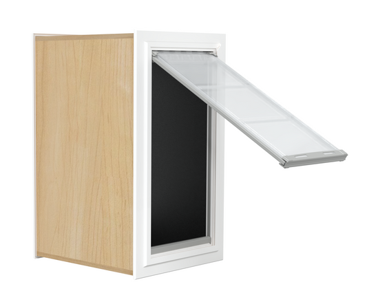 A cabinet with a window that's tilted open._Color_White