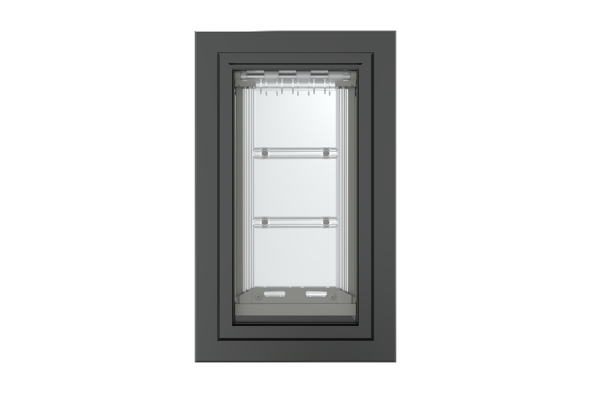 Front view of a black, single flap Endura Flap dog door for wall. Looking for reliable dog doors for walls? Consider the energy-efficient endura flap.