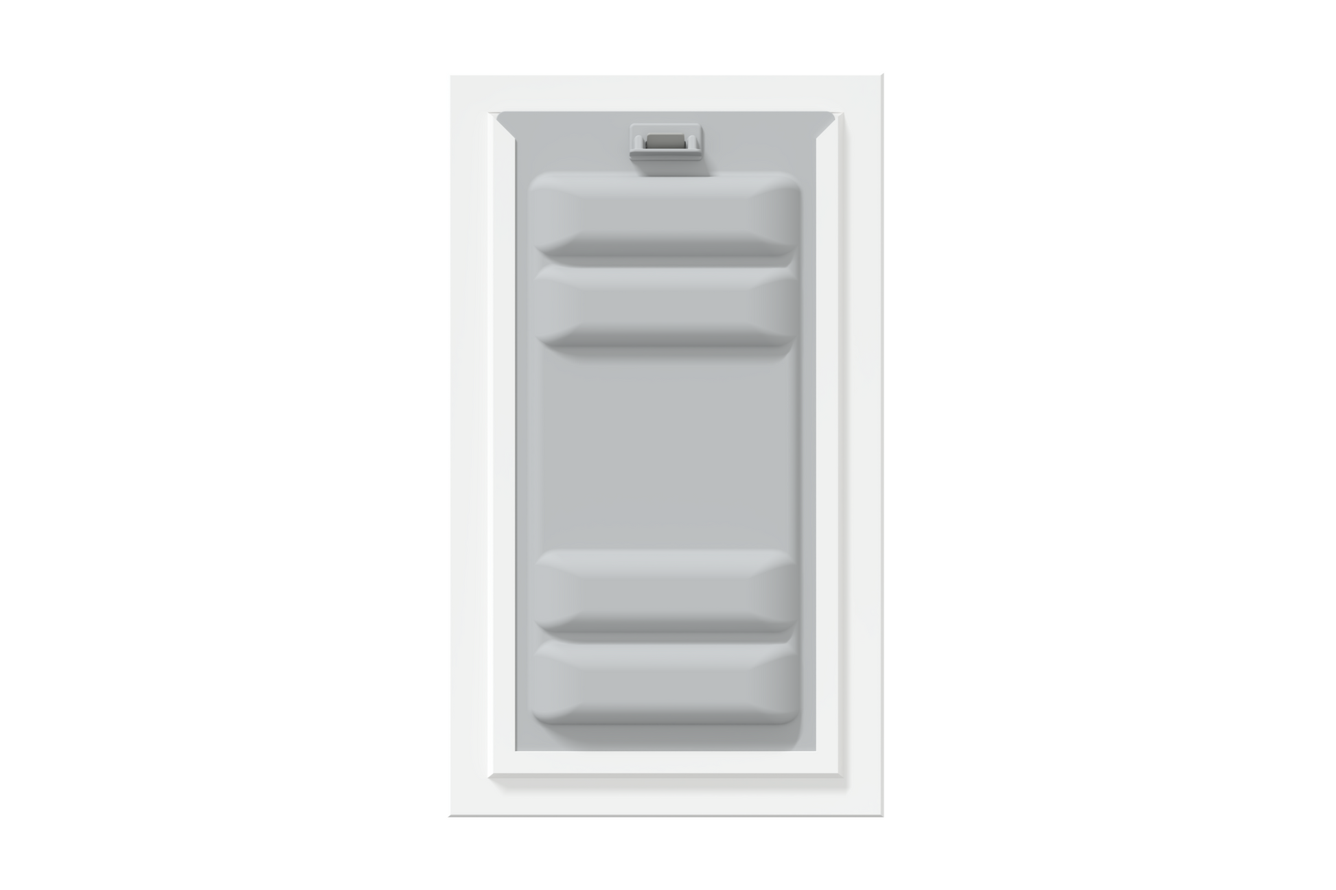 Front view of a white Endura Flap single flap wall mount pet door with the locking cover. This highlights the security of this endura flap.