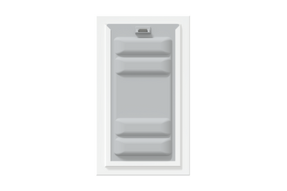 Front view of a white Endura Flap single flap wall mount pet door with the locking cover. This highlights the security of this endura flap.