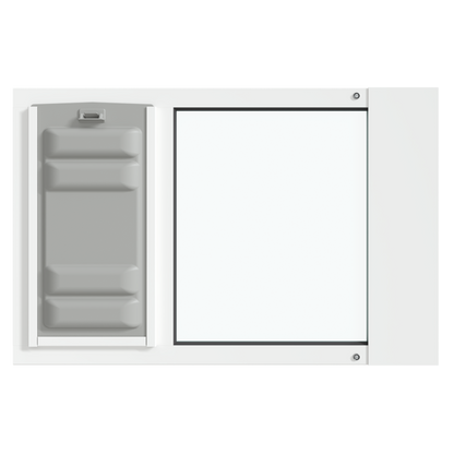 The white Thermo Sash 3e pet door is shown from the front, featuring the Endura Flap, designed for sash windows