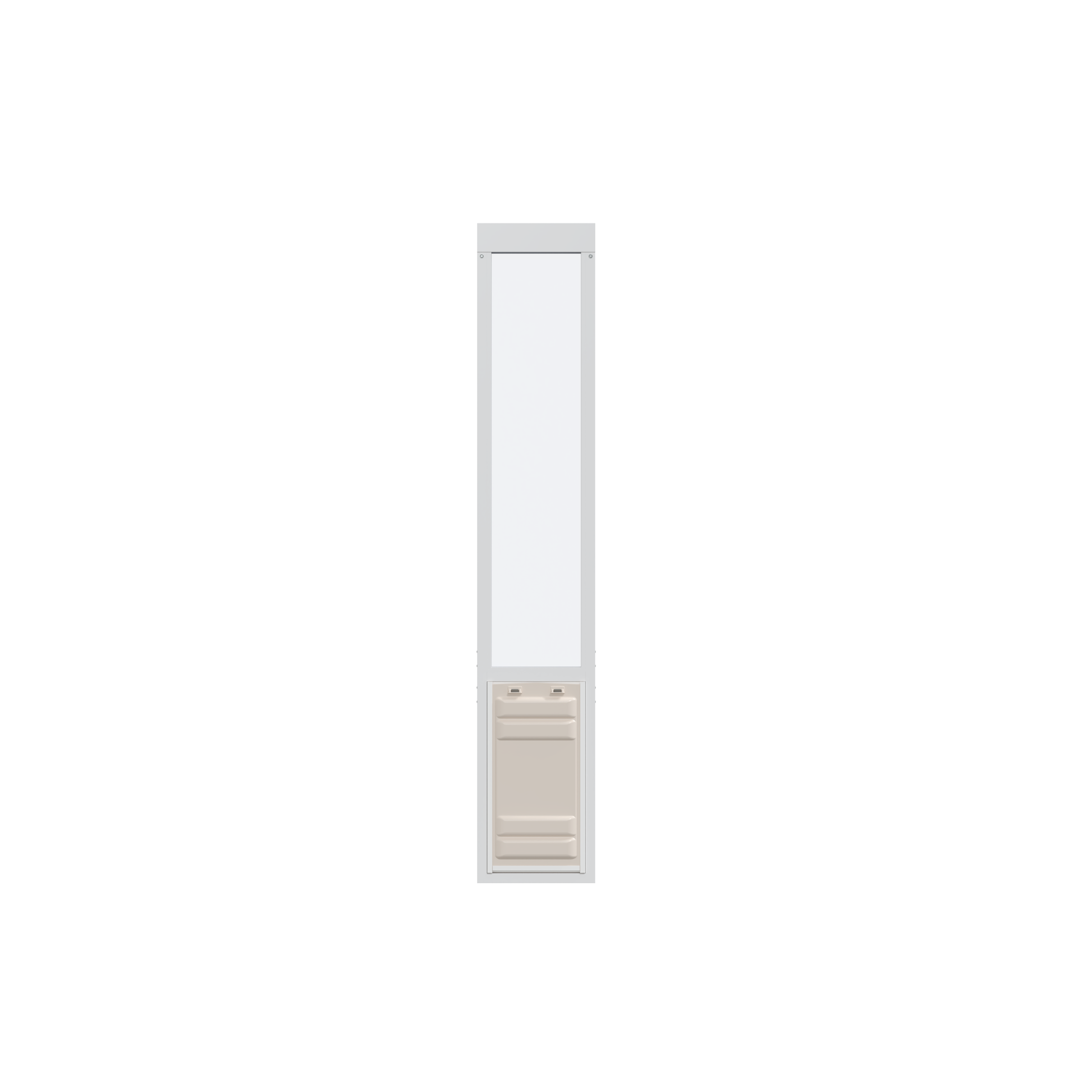 A pet door insert for a sliding glass door.