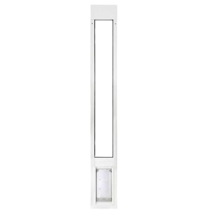 White pet door insert for sliding glass door.