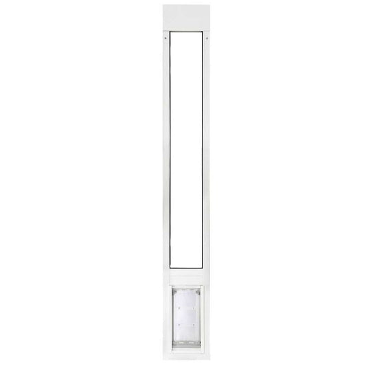 White sliding glass door pet door insert._Color_White